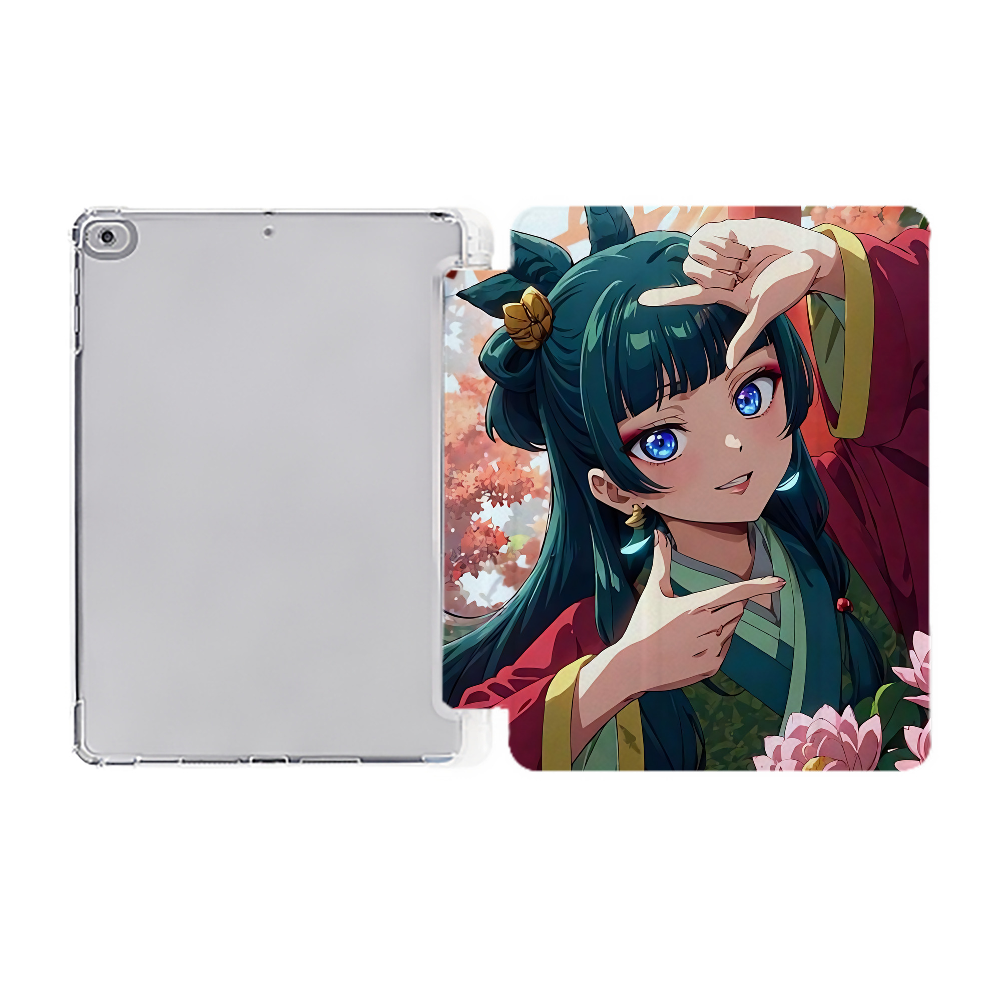 （画像用） 薬屋のひとりごと The Apothecary Diaries IPad ケース ペン収納付き 三つ折りスタンド PUレザー×シリコン 対応機種9.5/10.5/10.9インチ